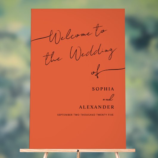 Boho Chic bruiloft acryl teken welkom. Bord (Neutraal)