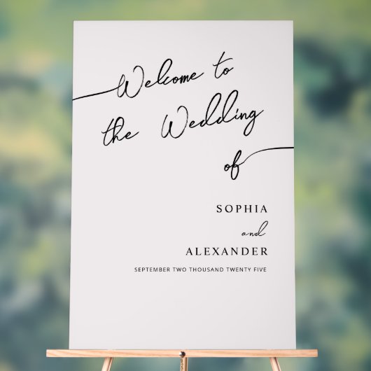 Boho Chic bruiloft acryl teken welkom. Bord (Neutraal)