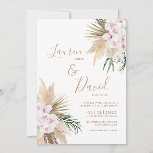 Boho Chic bruiloft Kaart (Voorkant)