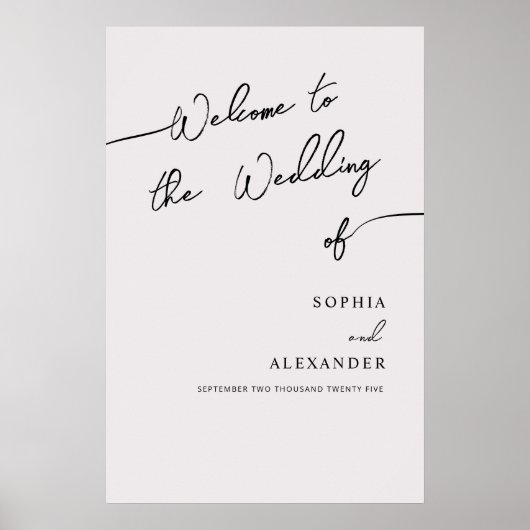 Boho Chic bruiloft Poster teken Welkom. (Voorkant)