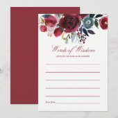 Boho Chic Burgundy and Navy Autumn Fall Wedding Advieskaart (Voorkant / Achterkant)