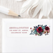 Boho Chic Burgundy and Navy Autumn Fall Wedding Etiket (Insitu)