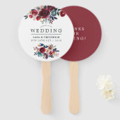 Boho Chic Burgundy and Navy Autumn Fall Wedding Handwaaier (Voorkant en achterkant)