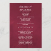 Boho Chic Burgundy and Navy floral Wedding Programma (Achterkant)