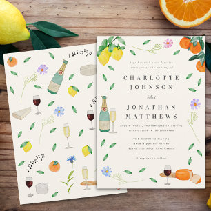 Boho Chic Citrus Rustiek Zomer Huwelijk Kaart
