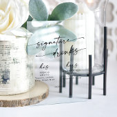 Boho Chic Clear Acryl bruiloft Handtekening Drinke Bord