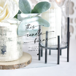 Boho Chic Clear Acrylique Cette Bougie Brûle Memor