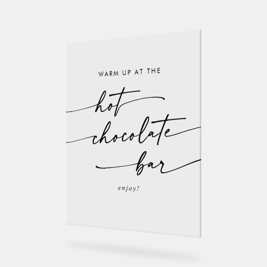 Boho Chic Clear Acrylique Mariage Hot Chocolate Ba (Angle)