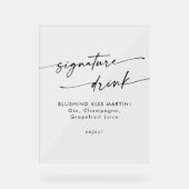 Boho Chic Clear Acrylique Mariage Signature Boire (Recto)