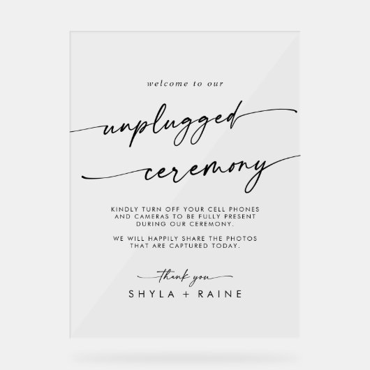 Boho Chic Clear Acrylique Mariage Unplugged Ceremo (Recto)