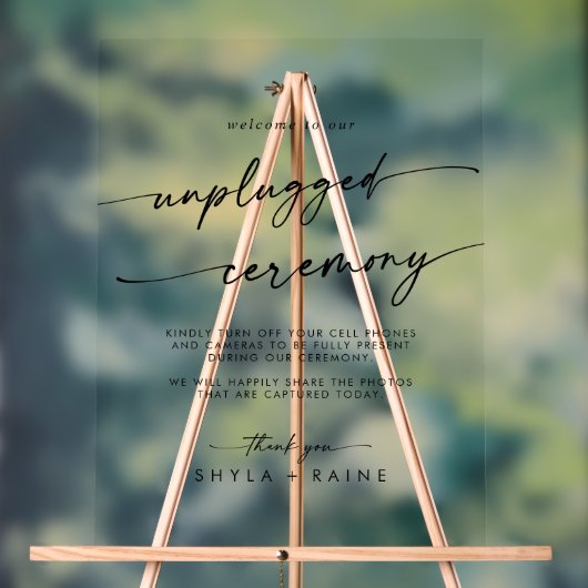 Boho Chic Clear Acrylique Mariage Unplugged Ceremo (Neutre)