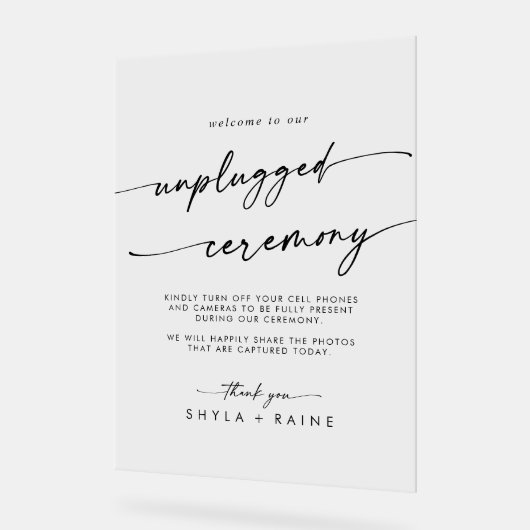 Boho Chic Clear Acrylique Mariage Unplugged Ceremo (Angle)