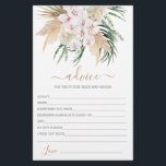 Boho Chic Conseils pour la carte Mariée<br><div class="desc">Pampas Grass Boho conseil chic pour la carte de fiancée</div>