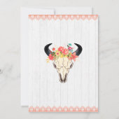 Boho Chic Cow Crâne Anniversaire Fête Invitation (Dos)