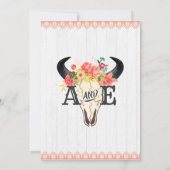 Boho Chic Cow Crâne Bachelorette Party Invitation (Dos)