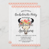 Boho Chic Cow Crâne Bachelorette Party Invitation (Devant / Derrière)