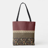 Boho-Chic Cranberry & Groene Canvas tas (Achterkant)
