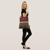 Boho-Chic Cranberry & Groene Canvas tas (Op model)