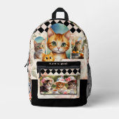 Boho Chic Crazy Cat Lady Bedrukte Rugzak (Voorkant)