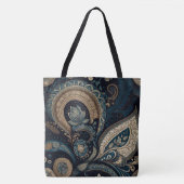 Boho Chic Dark Blue Paisley Pattern Draagtas (Voorkant)