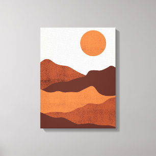 Boho Chic Desert Mountains landschap Canvas Afdruk