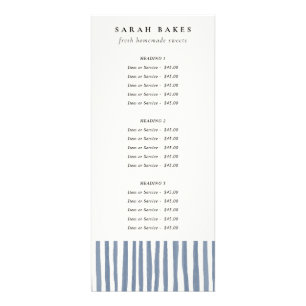 Boho Chic Donkerblauwe Aquarel Handgetekende Strep Reclamekaart