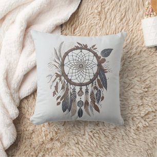 Boho Chic Dreamcatcher Aarde Toned Infuded Charm Kussen