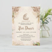 Boho Chic Dried Flower Ramadan Iftar Invitation (Debout devant)