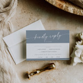 Boho Chic Dusty Blue Menu Choix Carte RSVP