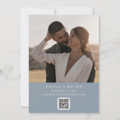 Boho Chic Dusty Blue QR Code Fotokalender Save The Date (Achterkant)