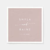 Boho Chic Dusty Roos Roze Monogram Bruiloft Servet (Voorkant)