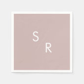 Boho Chic Dusty Roos Roze Monogrammed Servetten (Voorkant)