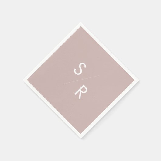 Boho Chic Dusty Roos Roze Monogrammed Servetten (Hoek)