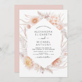 Boho Chic Dusty Rose Desert Faire-part de mariage (Devant / Derrière)