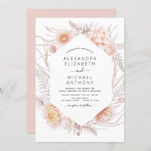 Boho Chic Dusty Rose Desert Faire-part de mariage