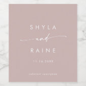 Boho Chic Dusty Rose rose Mariage Vins Étiquettes (Étiquettes simples)