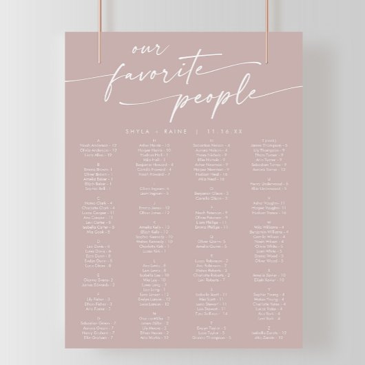 Boho Chic Dusty Rose rose  Tableau de sièges impri