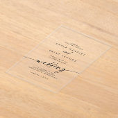 Boho Chic Eenvoudige Rustieke Transparante Acryl B Acryl Uitnodigingen (Laagn)