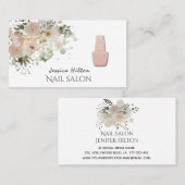 Boho chic elegant soft roze waterverf florale nage visitekaartje (Voorkant / Achterkant)