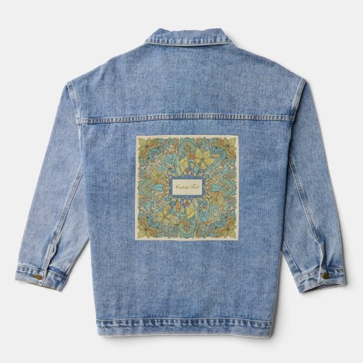 Boho Chic Embroidered-Look Custom Denim Jacket (Achterkant)