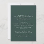 Boho Chic Emerald Green voor- en achterbruiloft Kaart (Achterkant)