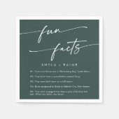 Boho Chic Emerald Groen Bruiloft Fact Servetten (Voorkant)