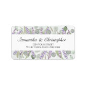 Boho Chic Eucalyptus & Lavender Weddenschap Etiket (Voorkant)
