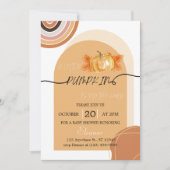 Boho Chic Fall Citrouille Baby shower Invitation (Devant)