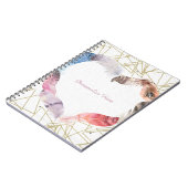 Boho Chic Feather Heart Glam Carnet moderne (Côté gauche)