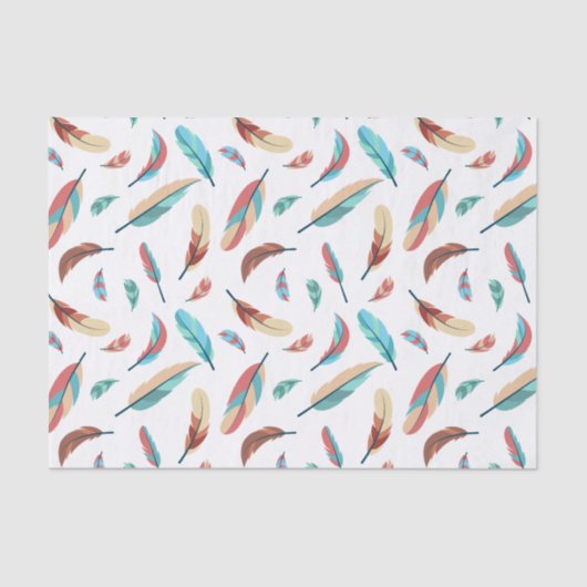 Boho Chic Feather Pattern Tissuepapier (Voorkant)
