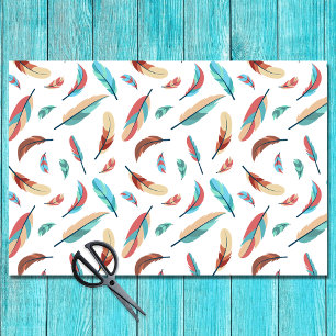 Boho Chic Feather Pattern Tissuepapier