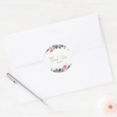 Boho Chic Feathers Rustieke Glam & Gold Party Favo Ronde Sticker (Envelop)