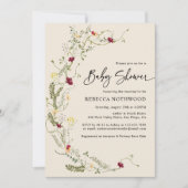 Boho Chic Fleur sauvage Baby shower Invitation (Devant)