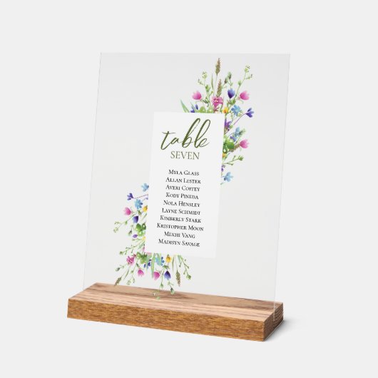 Boho chic Fleur sauvage Script Mariage assise (Angle)